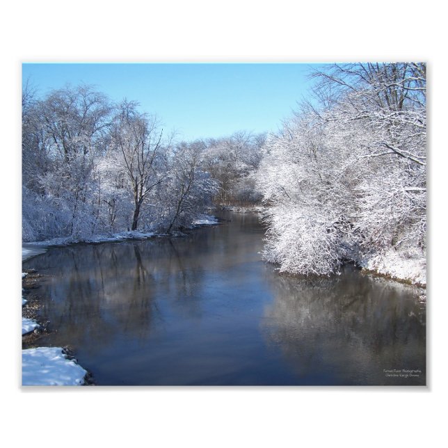 Foto Reflexiones sobre la nieve en el río (Frente)