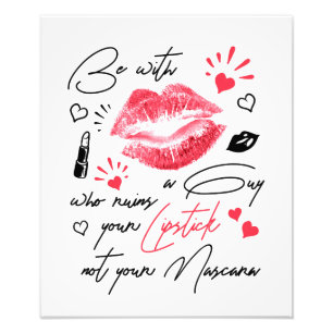 Foto Refrán divertido. Labios, beso, caligrafía de