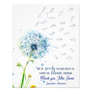 Foto regalo de aprecio a maestros elige dandelion fly