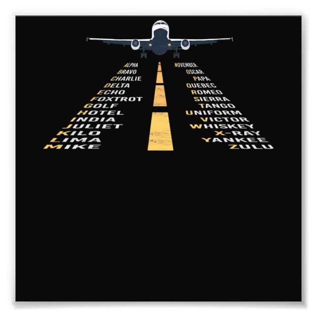 Foto Regalo de avión de cadete fonético Aphabet Pilot (Frente)