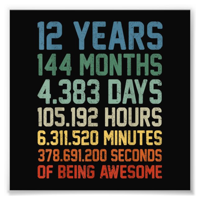 Foto Regalo de cumpleaños 12 años de antigüedad (Frente)