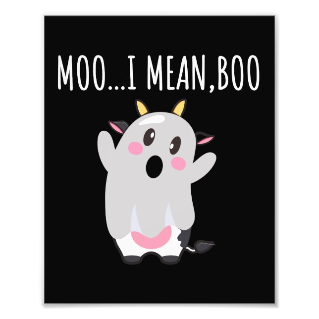 Foto Regalo de Halloween de Vaca Fantasma Moo Quiero de (Frente)