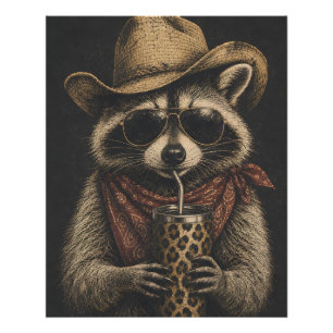 Foto Regalo para amante de mapaches vintage occidental