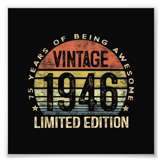 Foto Regalos De 75 Años Vintage 1946 Cumpleaños (Frente)