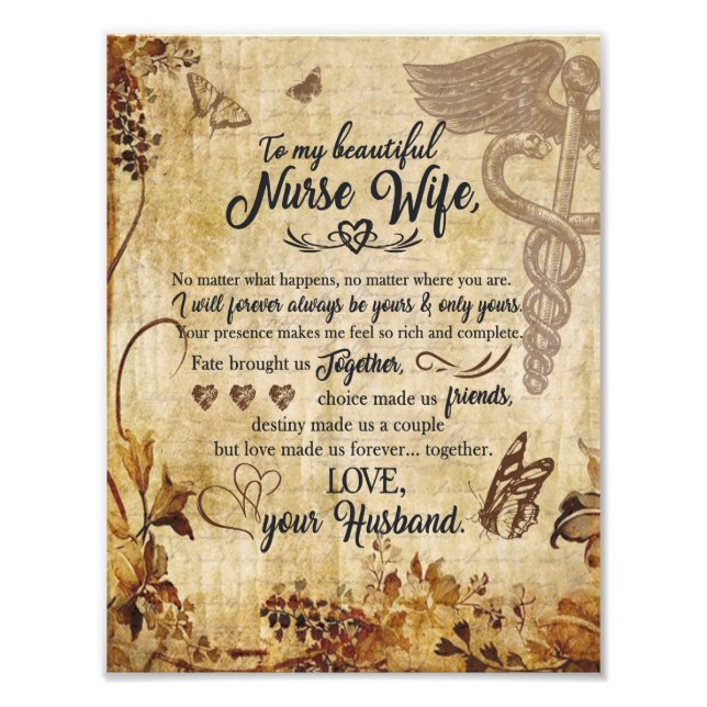 Foto Regalos de enfermera esposa | Carta A Mi Hermosa M (Frente)