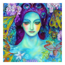 Reina de hadas encantada con mariposas