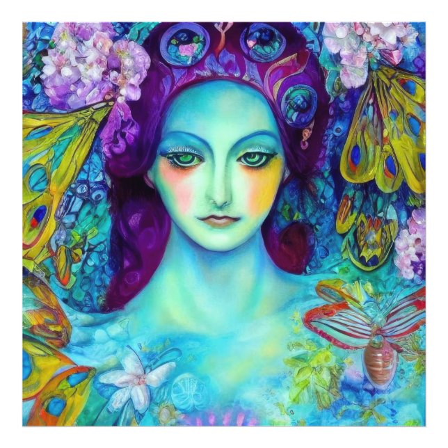 Foto Reina de hadas encantada con mariposas (Frente)