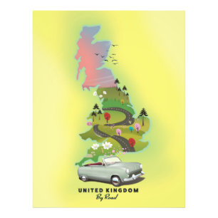 Foto Reino Unido 'Por carretera' Póster de viaje vintag