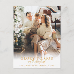 Foto religiosa moderna de Navidad con guión dorado