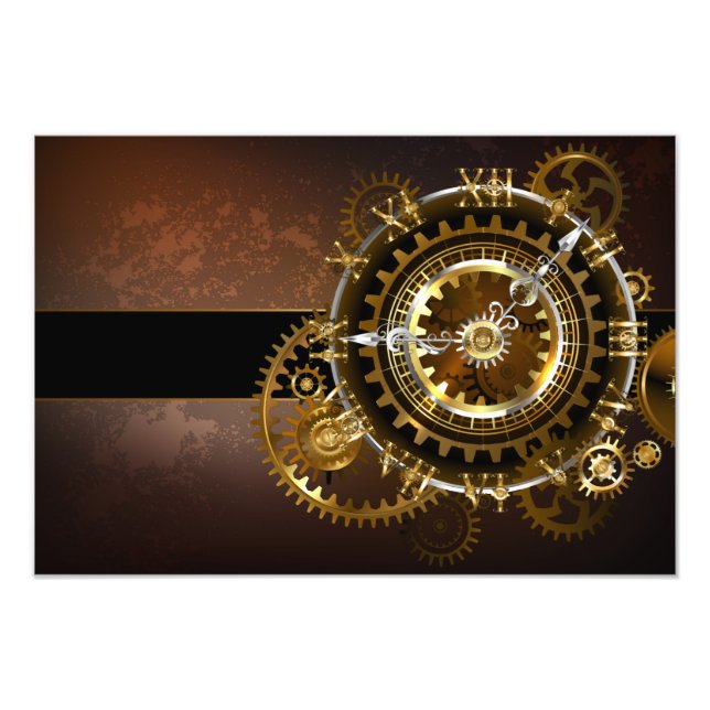 Foto Reloj de vapor con engranajes antiguos (Frente)