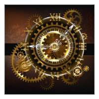 Reloj de vapor con engranajes antiguos