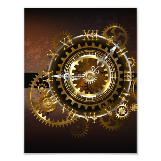 Foto Reloj de vapor con engranajes antiguos (Frente)