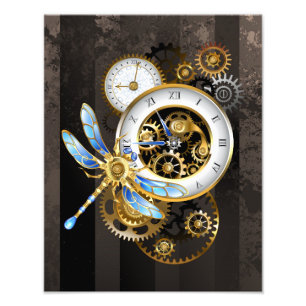 Foto Reloj de vapor con libélula mecánica