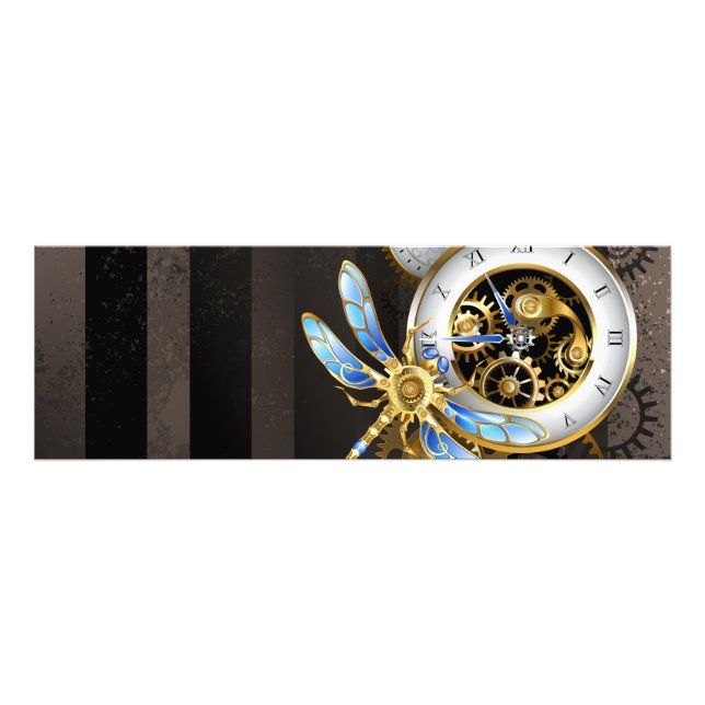 Foto Reloj de vapor con libélula mecánica (Frente)