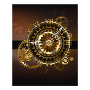 Foto Reloj steampunk con engranajes antiguos