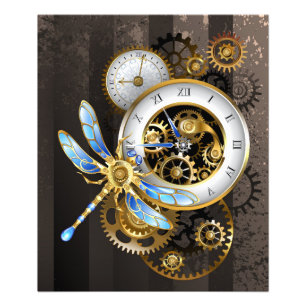 Foto Reloj Steampunk con libélula mecánica
