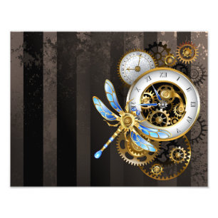 Foto Reloj Steampunk con libélula mecánica