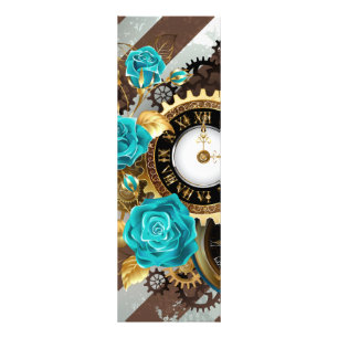 Foto Reloj Steampunk y rosas turquesas a rayas