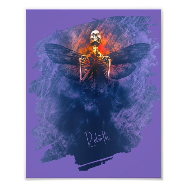 Foto Renacimiento. Esqueleto con alas levantándose (Frente)