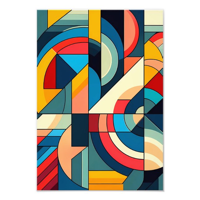 Foto Resumen de arte geométrico - Composición de cuadrí (Frente)