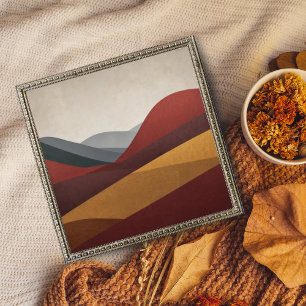 Foto Resumen de arte paisajístico de montaña roja y dor