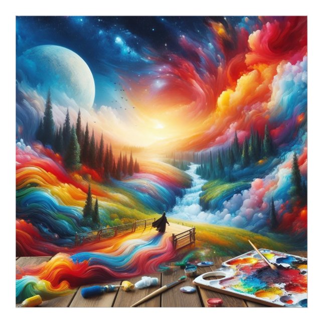 Foto Resumen de Dreamscape: Vibrante impresión de arte  (Frente)