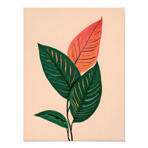 Foto Resumen de hojas botánicas - arte mural Minimalist