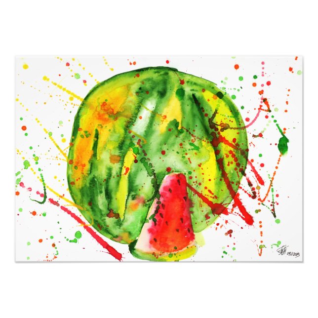 Foto Resumen de la sandía acuática brillante (Frente)