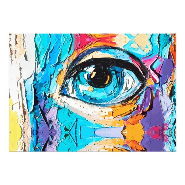 Foto Resumen de pintura al óleo digital de hermosos ojo (Frente)