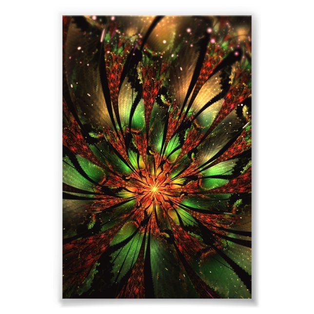 Foto Resumen del diseño de flor fractal. (Frente)