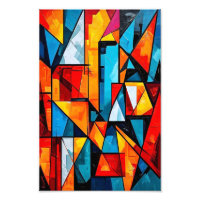 Resumen geométrico intenso - Arte mural cubista di