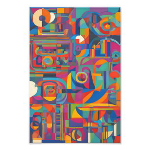 Foto Resumen geométrico vibrante Arte colorido moderno