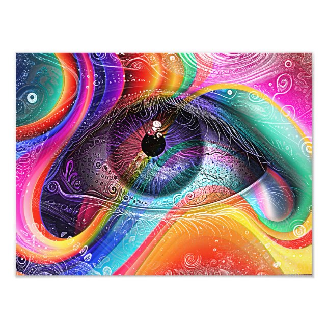 Foto Resumen Psicodélico Moderno Estilo Geométrico Ojo (Frente)