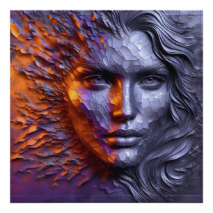 Foto Retrato abstracto de la cara de la mujer - Grabado