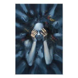 Foto Retrato abstracto emocional - Arte azul surrealist