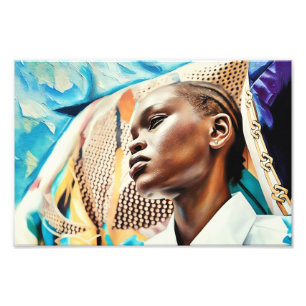 Foto Retrato artístico de la mujer sobre coloridas text