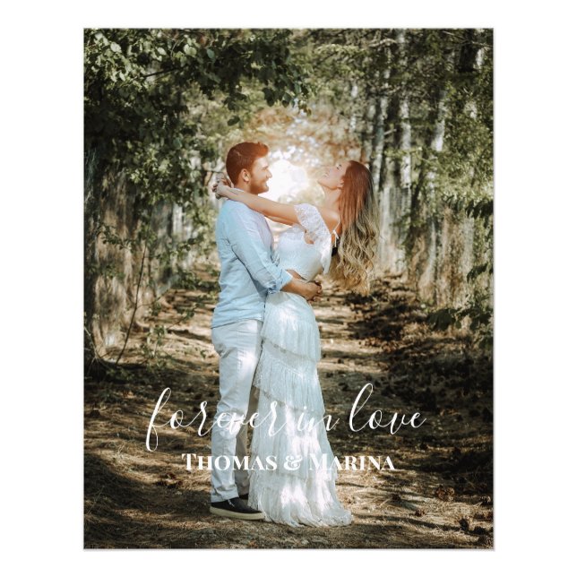 Foto Retrato Boda personalizado caligrafía moderna (Frente)