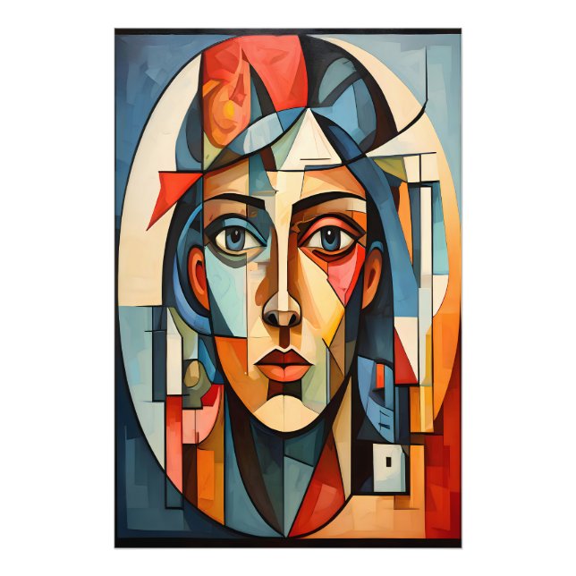 Foto Retrato Cubista Moderno Geométrico  (Frente)