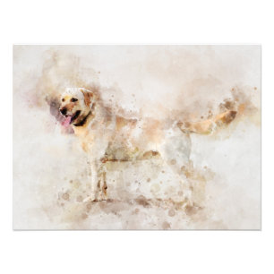 Foto Retrato de acuarela de perro recuperador de labrad