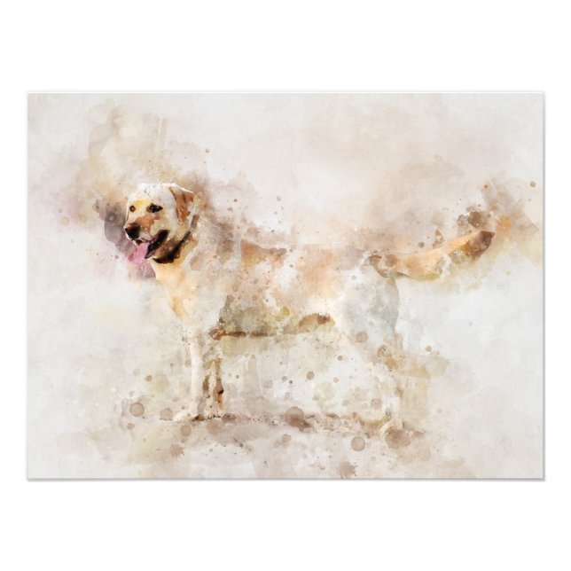 Foto Retrato de acuarela de perro recuperador de labrad (Frente)
