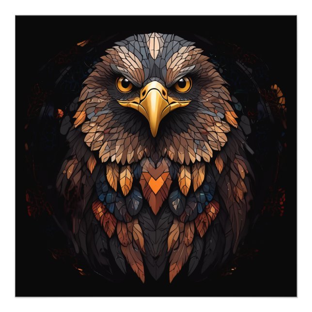 Foto Retrato de águila mosaica (Frente)