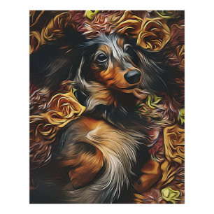 Foto Retrato De Alto Ángulo De Dachshund Sobre El Campo