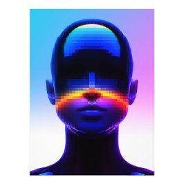 Foto Retrato de Arte Pixel Futurista – Abstracto Digita