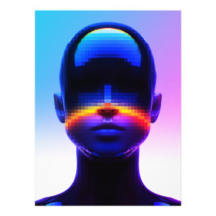 Foto Retrato de Arte Pixel Futurista – Abstracto Digita