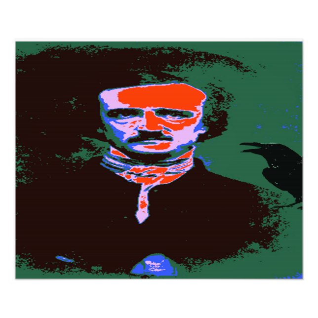 Foto Retrato de arte pop de Edgar Allan Poe (Frente)