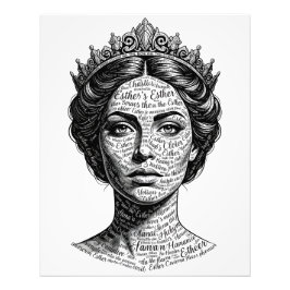 Foto Retrato de Caligrafía de la Reina Esther - Escritu