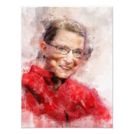 Foto Retrato de color de agua sonriente Ruth Bader Gins