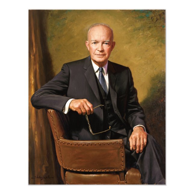 Foto Retrato de Dwight Eisenhower Presidente de la Casa (Frente)