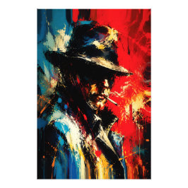 Foto Retrato de gánster Pintura abstracta Estilo vintag