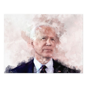 Foto Retrato de Joe Biden en acuarela